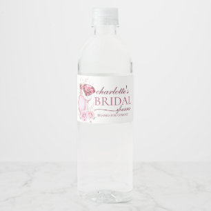 Verfijnd juwelen en rozen Bruidsdiner Waterfles Etiket