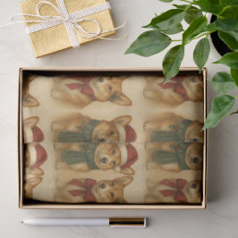 Verfijnd Kerst Elegant Corgi Koppel Kerstmis Tissuepapier