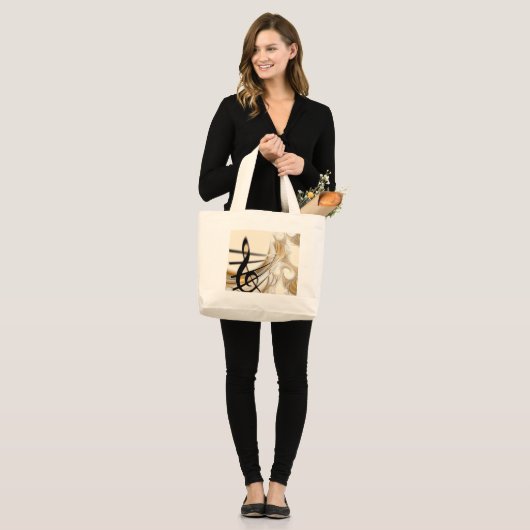 Verfijnd klassiek ontwerp accessoire voor muziekbl grote tote bag (Voorkant (model))