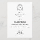 Verfijnd Klassiek Schrift Zwart & Wit Menu (Voorkant)