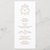 Verfijnd klassiek script Golden Brown Wedding Programmakaart (Voorkant)