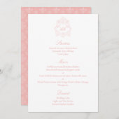 Verfijnd klassiek script zwart roze menu (Voorkant / Achterkant)