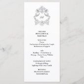 Verfijnd klassiek script zwart-wit huwelijk programmakaart (Voorkant)