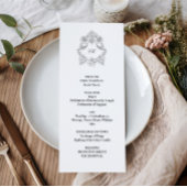 Verfijnd klassiek script zwart-wit huwelijk programmakaart