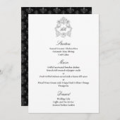 Verfijnd klassiek script zwart-wit menu (Voorkant / Achterkant)