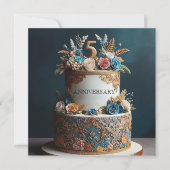 VERFIJND KLEURRIJK 5E BRUILOFT JUBILEUM KAART (Voorkant)