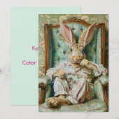 Verfijnd konijn  feestdagenkaart (Voorkant / Achterkant)