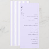 Verfijnd Lavendel Minimalistisch Trouwmenu Menu (Voorkant / Achterkant)