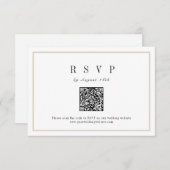 Verfijnd lijst minimalistische bruiloft QR-code RSVP Kaartje (Voorkant / Achterkant)