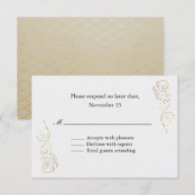 Verfijnd Luxe Goud Bloeiende Bruiloft RSVP