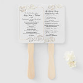 Verfijnd luxe huwelijksprogramma handwaaier (Voorkant en achterkant)