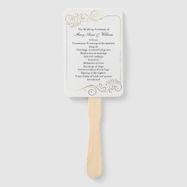 Verfijnd luxe huwelijksprogramma handwaaier