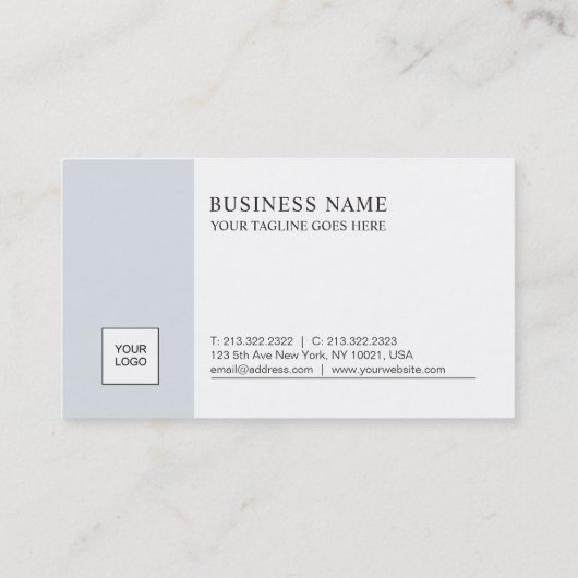 Verfijnd minimaal design blauw rendement visitekaartje (Achterkant)