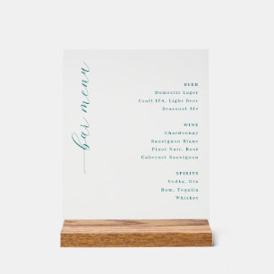 Verfijnd Minimalistisch Barmenu Acryl Bord