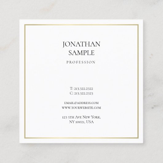 Verfijnd minimalistisch design Professional-platfo Vierkante Visitekaartje (Achterkant)