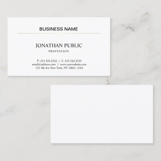 Verfijnd minimalistisch design Professional Visitekaartje (Voorkant / Achterkant)