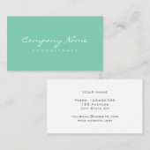 Verfijnd minimalistisch mint groen visitekaartje (Voorkant / Achterkant)