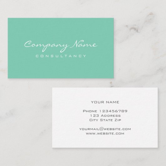 Verfijnd minimalistisch mint groen visitekaartje (Voorkant / Achterkant)