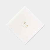 Verfijnd minimalistisch trouwmonogram folie servetten (Rechts)