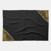 Verfijnd minimalistisch zwart en goud theedoek (Horizontaal)