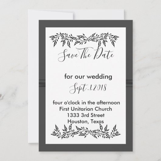 VERFIJND MODERN bewaar de datum Kaart (Voorkant)