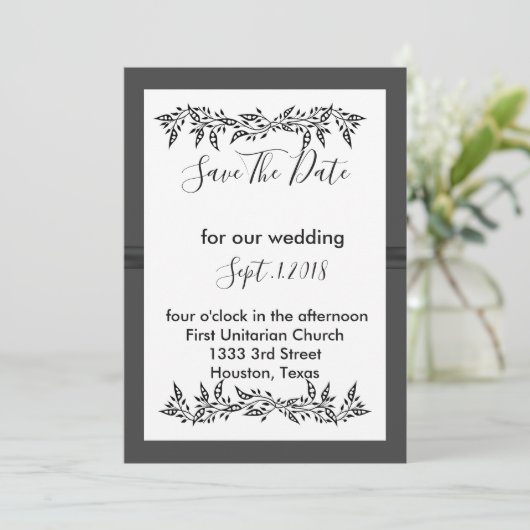 VERFIJND MODERN bewaar de datum Kaart (Staand voorkant)