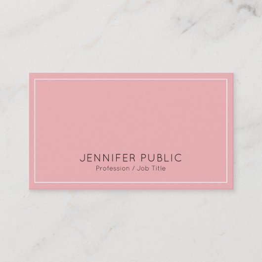 Verfijnd Modern Design Professioneel Roze Visitekaartje (Voorkant)