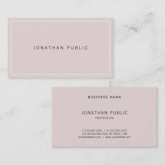 Verfijnd modern, eenvoudig design, professioneel visitekaartje (Voorkant / Achterkant)