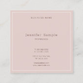 Verfijnd Modern Eenvoudig Elegant Ontwerp Duidelij Vierkante Visitekaartje (Achterkant)