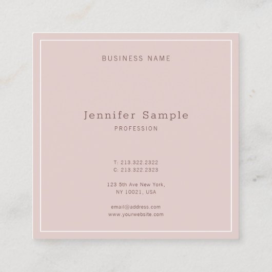 Verfijnd Modern Eenvoudig Elegant Ontwerp Duidelij Vierkante Visitekaartje (Achterkant)