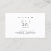 Verfijnd modern, modern, minimalistisch design, he visitekaartje (Achterkant)