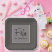 Verfijnd modern modern modern modern modern, grijs papieren bordje (Feest)