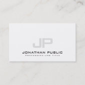 Verfijnd Modern Monogram Clean Plain Luxe Visitekaartje (Voorkant)