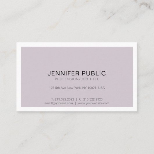 Verfijnd Modern Professioneel Ontwerp Eenvoudig Visitekaartje (Voorkant)