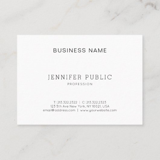 Verfijnd, modern, schoon ontwerp, modern, tonend d visitekaartje (Achterkant)