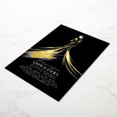 Verfijnd Modern Zwart Elegant Quinceanera Folie Uitnodiging (Gedraaid)