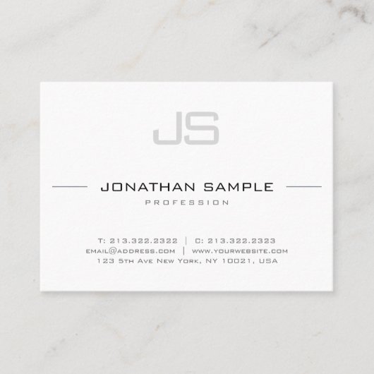 Verfijnd Monogram met vloeiend design Visitekaartje (Voorkant)