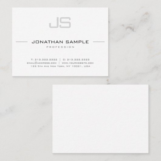 Verfijnd Monogram met vloeiend design Visitekaartje (Voorkant / Achterkant)