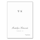 Verfijnd monogram minimale opvouwbare plaatskaart kaart (Voorkant)