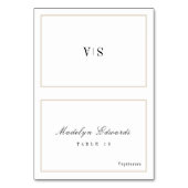 Verfijnd monogram minimale opvouwbare plaatskaart kaart (Voorkant)