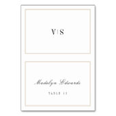 Verfijnd monogram minimale opvouwbare plaatskaart kaart (Voorkant)