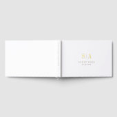 Verfijnd monogram minimalist trouwen gastenboek (Volledig)