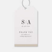 Verfijnd monogram minimalistisch huwelijk cadeaulabel (Voorkant)