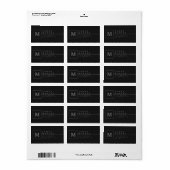 Verfijnd monogram retouradres etiket (Full Sheet)