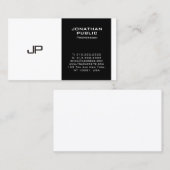 Verfijnd Monogram Zwart Wit Ontwerp Modern Visitekaartje (Voorkant / Achterkant)