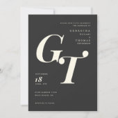 Verfijnd Monogram | Zwarte Ivoren Bruiloft (Voorkant)