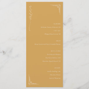 Verfijnd Mosterd Geel Minimalistisch Trouwfeest Me Menu