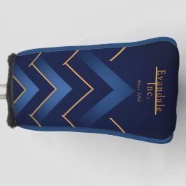 Verfijnd Navy Goud Chevron Gepersonaliseerde Putte Golfheadcover