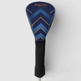 Verfijnd Navy Goud Chevron Persoonlijk gemaakt Golfheadcover