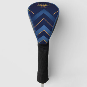 Verfijnd Navy Goud Chevron Persoonlijk gemaakt Golfheadcover